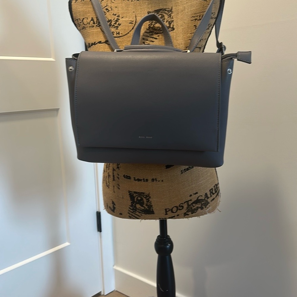 Pixie Mood Gray Leather Handbag/Backpack Bag - image 3